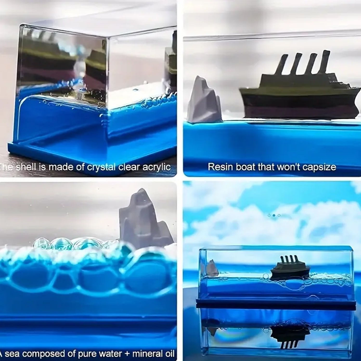Car Interior Dashboard Decoration Floating Water Cruiser Ship Iceberg Ornament Car Interior Decoration for Birthday Gifts, Home Decor Suitable for Home Show Car Decoration, Gifts, Desk or Paperweight Car Interior Dashboard Decoration Floating Water Cruiser Ship Iceberg Ornament Car Interior Decoration for Birthday Gifts, Home Decor Suitable for Home Show Car Decoration, Gifts, Desk or Paperweight